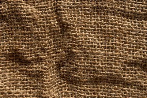 Texture of natural burlap material close-up Foto stock