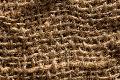 Texture of natural burlap material close-up Stock Photos
