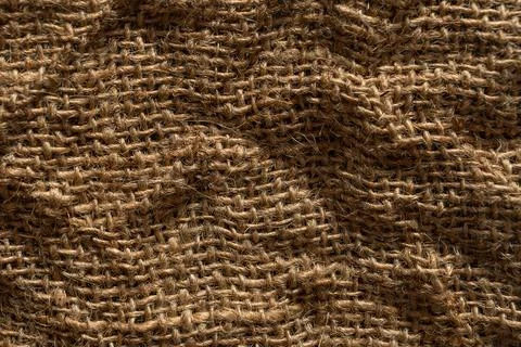 Texture of natural burlap material close-up Stock Photos