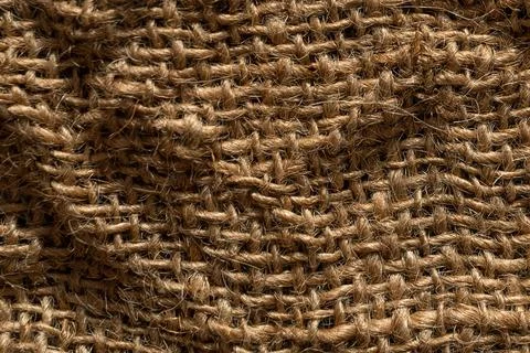 Texture of natural burlap material close-up Stock Photos