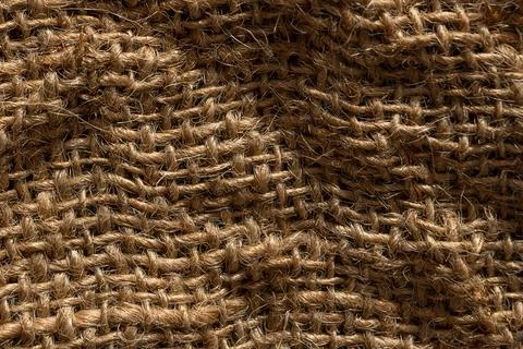 Texture of natural burlap material close-up Stock Photos
