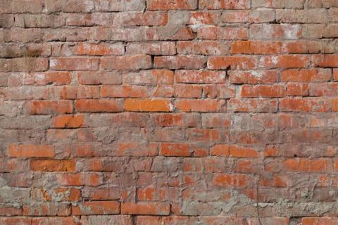 Texture - natural old red brick closeup Stock Photos