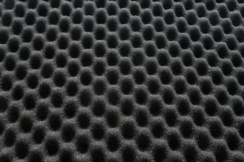 Texture. ..Noise dampening polyether panel. ..acoustic, absorbent, black, abs Stock Illustration