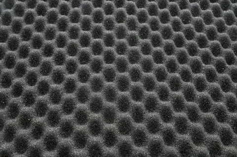 Texture. ..Noise dampening polyether panel. ..acoustic, absorbent, black, abs Stock Illustration