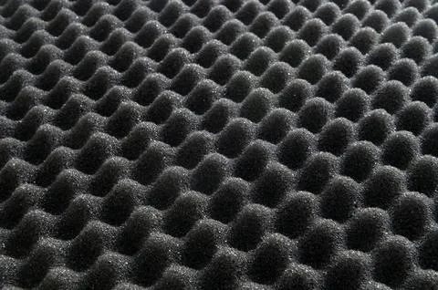 Texture. ..Noise dampening polyether panel. ..acoustic, absorbent, black, abs Stock Illustration