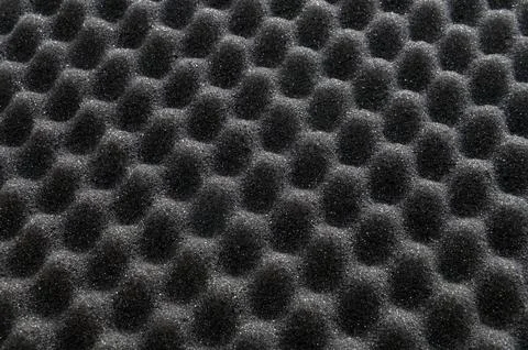 Texture. ..Noise dampening polyether panel. ..acoustic, absorbent, black, abs Stock Illustration