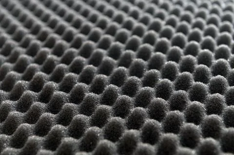 Texture. ..Noise dampening polyether panel. ..acoustic, absorbent, black, abs Stock Illustration
