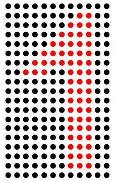 Texture number one of the round dots technical background Illustrazione stock