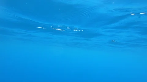 Texture of ocean wake, looking up from just under the surface in slow motion 4K Video stock 98365552