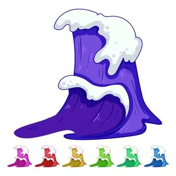 Texture ocean waves cartoon vector graphic 스톡 일러스트