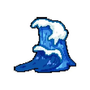 Texture ocean waves pixel art vector illustration Illustrazione stock