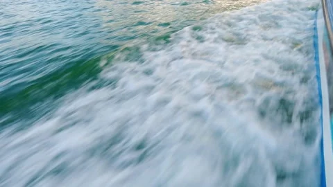 Texture of ocean waves at speed from a boat motor on a sunny day. Stock Footage 155797019