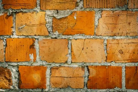Texture from old and cracked bricks Stock Photos