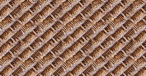 Texture old and destroyed brick slanted lines factory wall Stock Photos