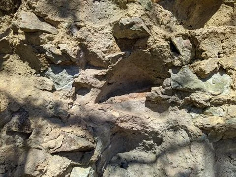 Texture of old and destroyed foundation in the daytime Stock Photos
