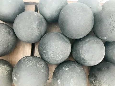 Texture of old antique combat round gray metallic, iron, stone cannon balls,  Stock Photos