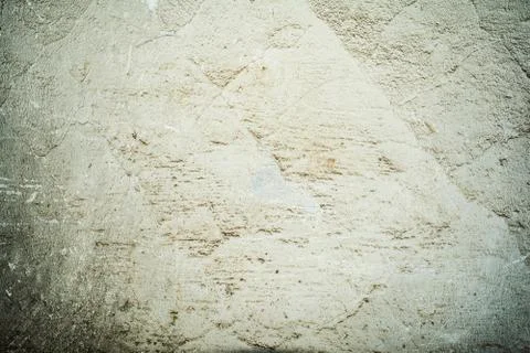 Texture of old antique wall, destroyed layer of concrete wall plaster, dark g Foto stock