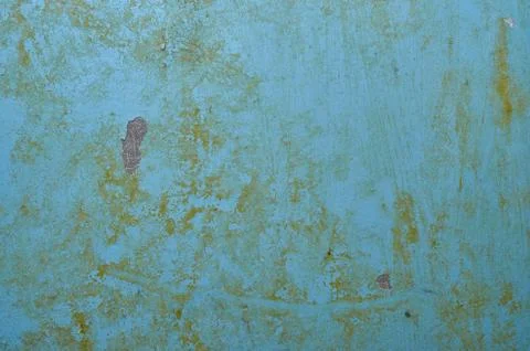 Texture of the old battered wall blue peeling paint, concrete, gray cement gr Stock Photos
