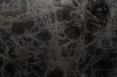 Texture of old black leather macro closeup Foto stock