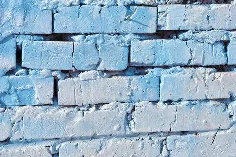 The texture of an old blue brick wall. Close-up, pattern. Stock Photos