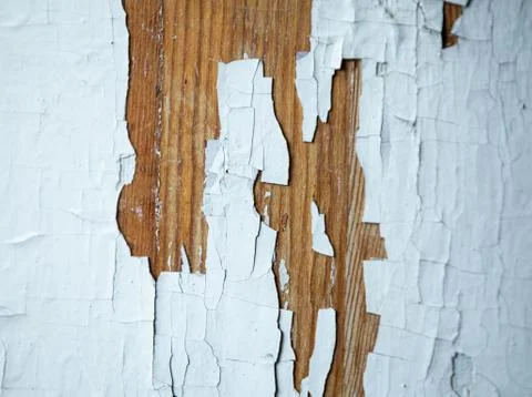 Texture of old board. Wooden scratched and dirty surface. White polished pain Stock Photos