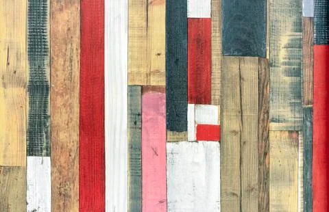 Texture of old boards with paint. Colored boards. Stock Photos