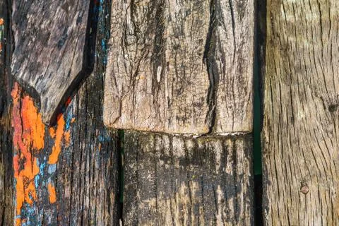 Texture of old boat plank Stock Photos