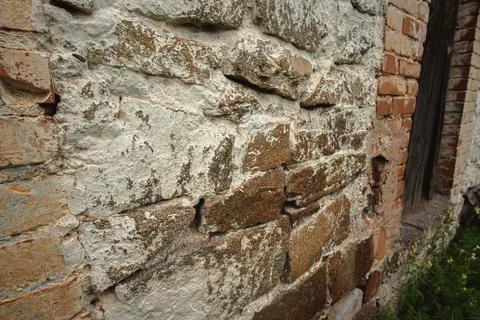Texture of an old brick building. 19th century architecture Stock Photos