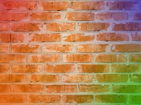 Texture of an old brick wall with a stylized multicolored gradient fill Stockillustratie