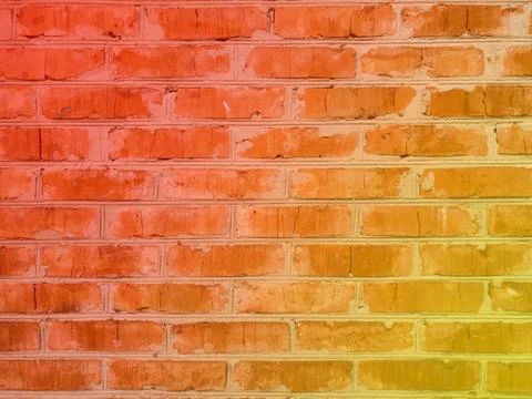 The texture of an old brick wall with a stylized multicolored gradient fill Stock-Illustration