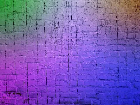 The texture of an old brick wall with a stylized multicolored gradient fill Stock Photos