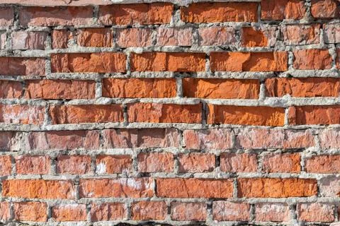 The texture of the old brickwork of red brick Stock Photos