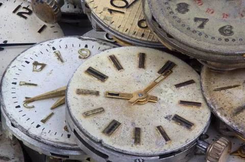 Texture of the old clock Stock Photos