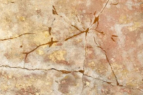 Texture of old cracked paint on the wall. Old vintage pattern of painted conc Stock Photos