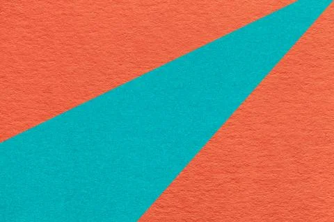 Texture old craft dark orange and turquoise paper background, macro. Stock Photos