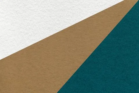 Texture old craft white, brown and emerald color paper background, macro Stock Photos