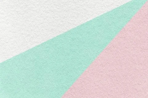Texture of old craft white, green and pink paper background, macro. Stock Photos