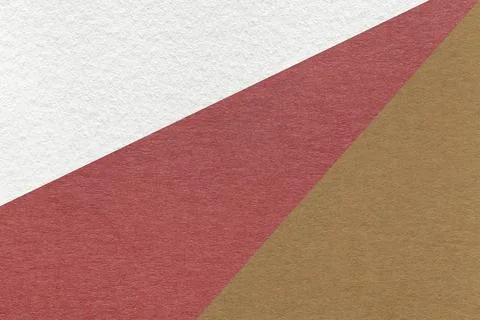 Texture of old craft white, red and brown color paper background, macro. Foto stock