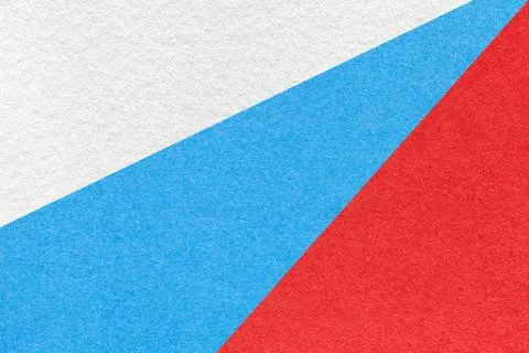 Texture of old craft white, red and blue color paper background, macro. Foto stock