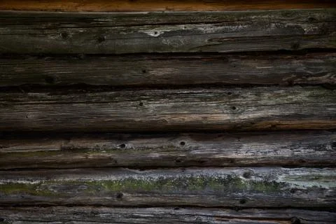 Texture of old log house wall Stock Photos