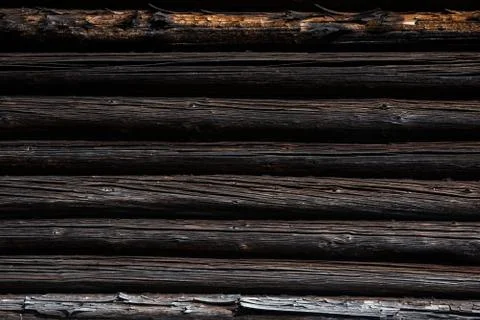 Texture of old log house wall Stock Photos