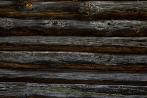 Texture of old log house wall Stock Photos
