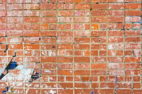 The texture of the old masonry of red brick. Stock Photos