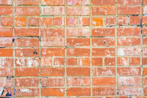 The texture of the old masonry of red brick. Stock Photos