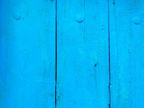 Texture of old painted shabby rustic wooden fence made of planks, with rusty  Stock Photos