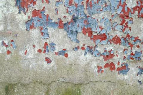 Texture of old painted wall. Weathered color with chipped paint. Stock Photos