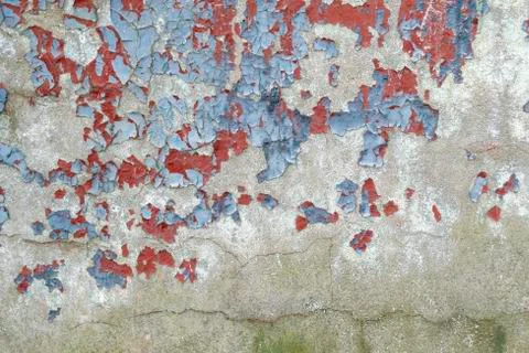 Texture of old painted wall. Weathered color with chipped paint. Stock Photos