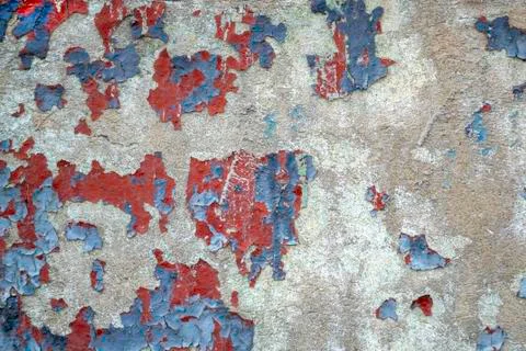 Texture of old painted wall. Weathered color with chipped paint. Stock Photos