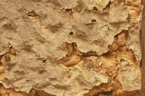 Texture of old peeling paint, facade of the house Stock Photos