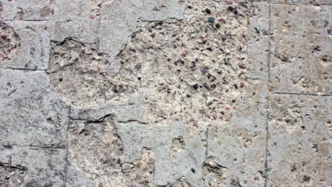Texture of old peeling stone or paving surface. Damaged surface,animation Stock Footage 341590138